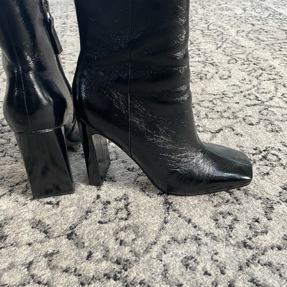 Topshop Halia Square Toe Ankle Boots. Black Sz 7.5 - Picture 5 of 7